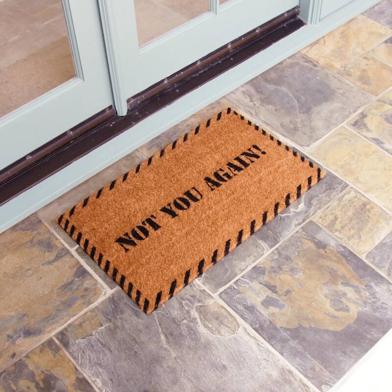 RubberCal Rude "Leave Door Mat" Kit 18" x 30" 2 Doormats Bed